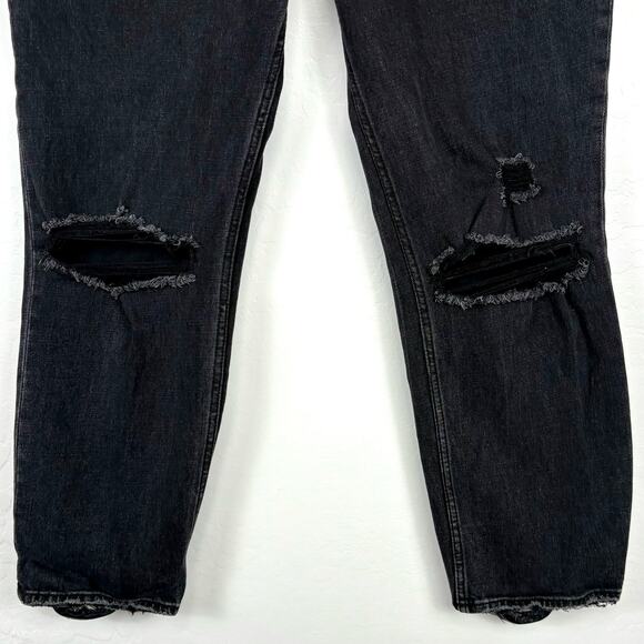 Abercrombie The Ankle Straight Ultra High Rise Jeans Size 32 Long Distressed - Picture 4 of 14
